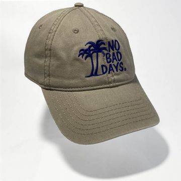 NO BAD DAYS® Garment Washed Superior Combed Cotton Twill Six Panel Cap - Khaki Dad Hat